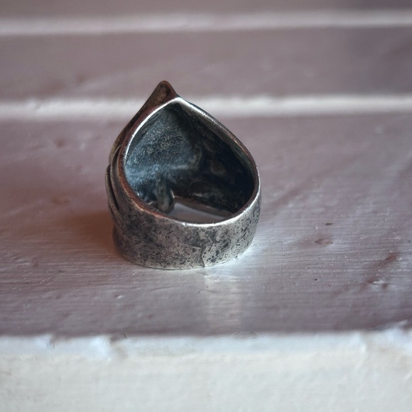 Sterling Silver vintage chunky Spade Ring - Picture 3 of 5
